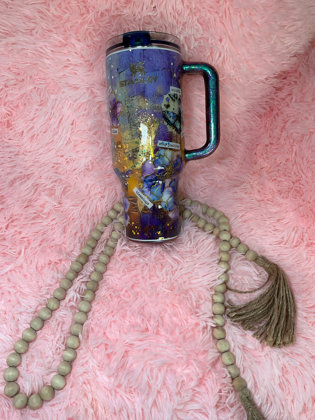 40 oz Stanley texture floral
