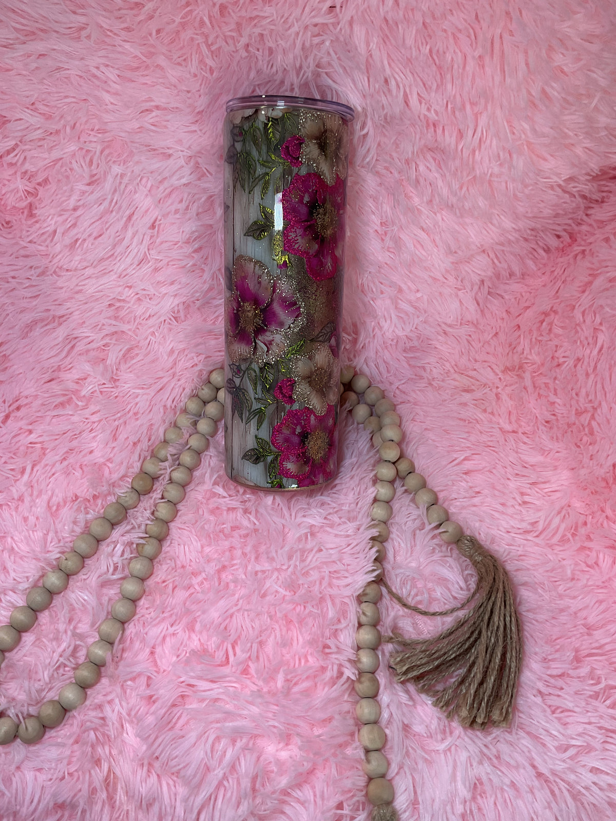 30 oz , pink texture