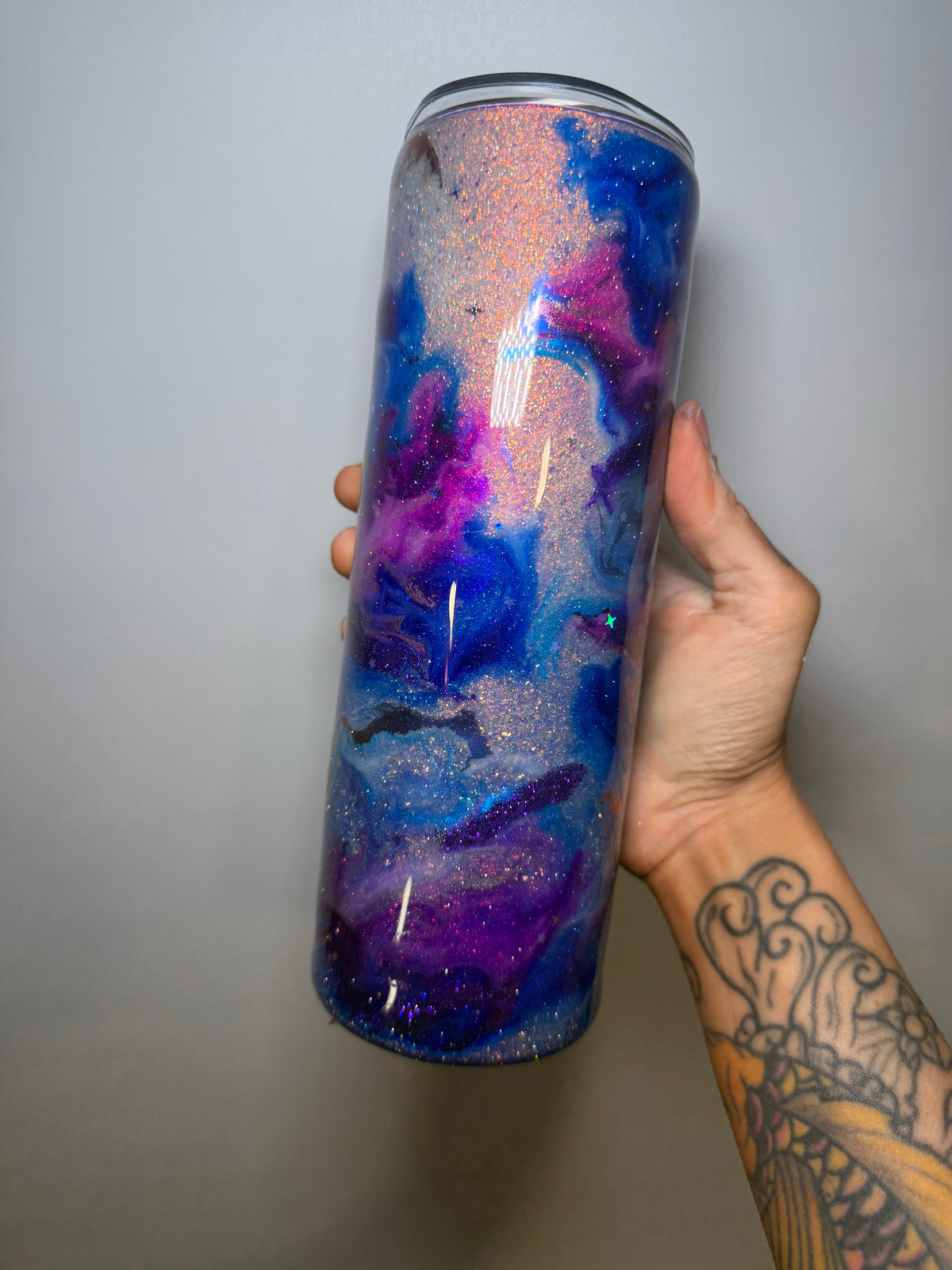 30 oz blue purple owl