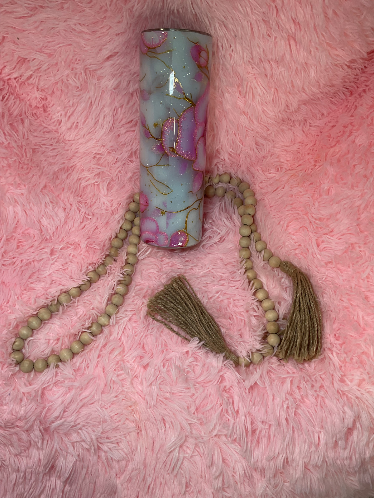 30 oz pink rose textured .