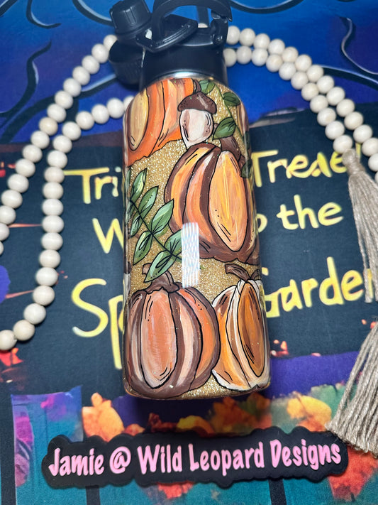 Custom 40 oz Stanley hand painted flowers.