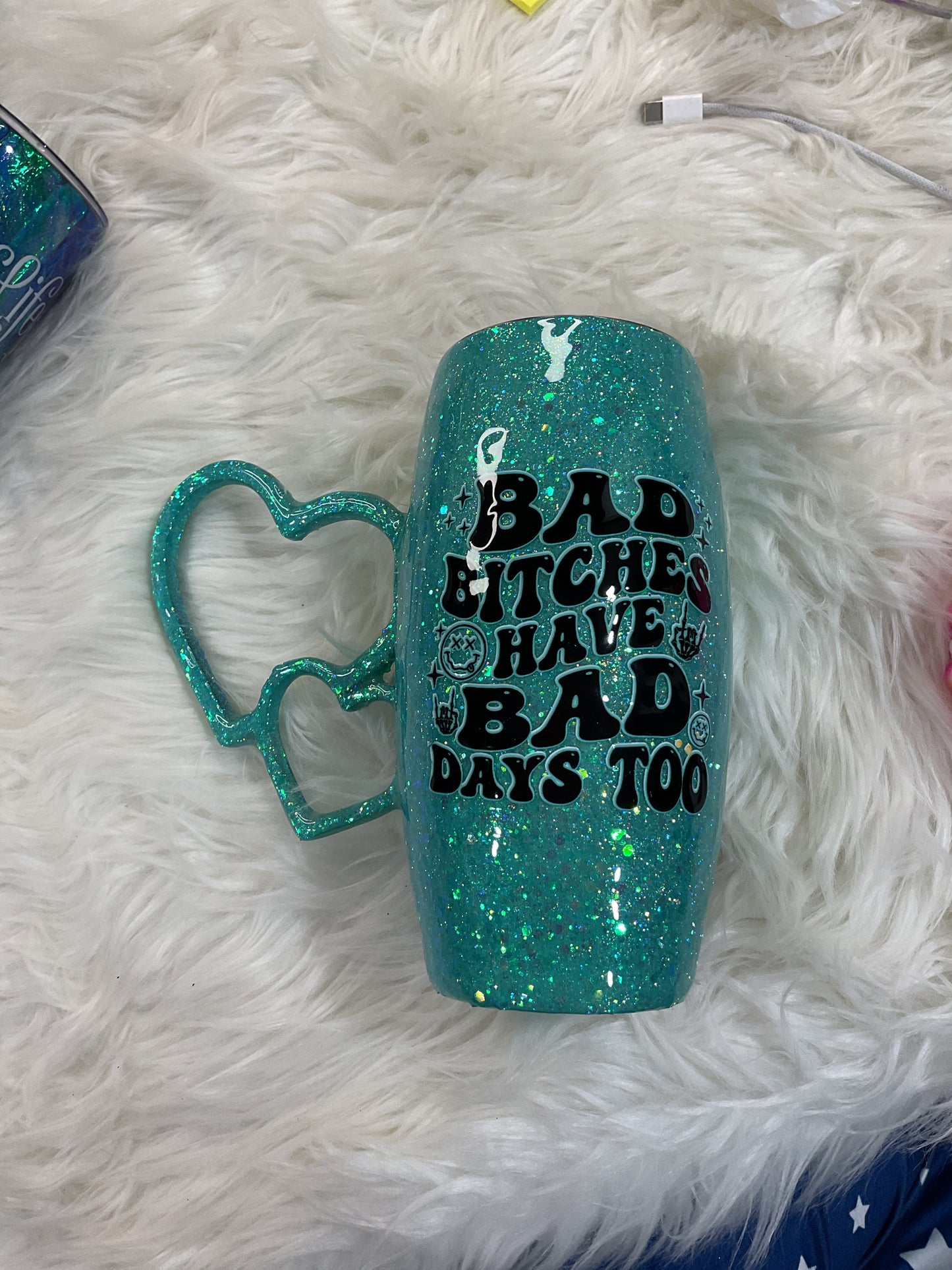 Bad b have bad days too , double heart handle