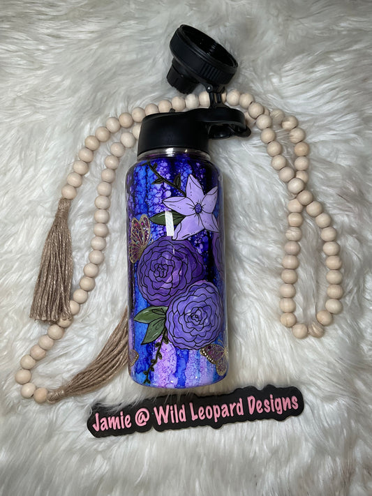 Ls # 68 / 32 oz duo / two lids / hand painted