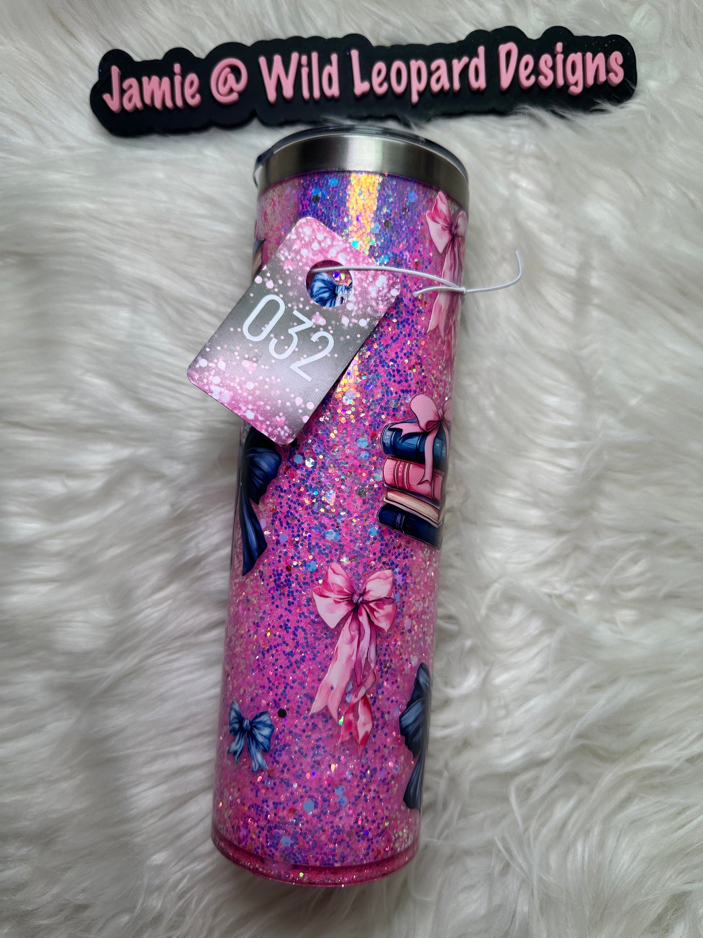 #32- 20 oz snowglobe stainless steel