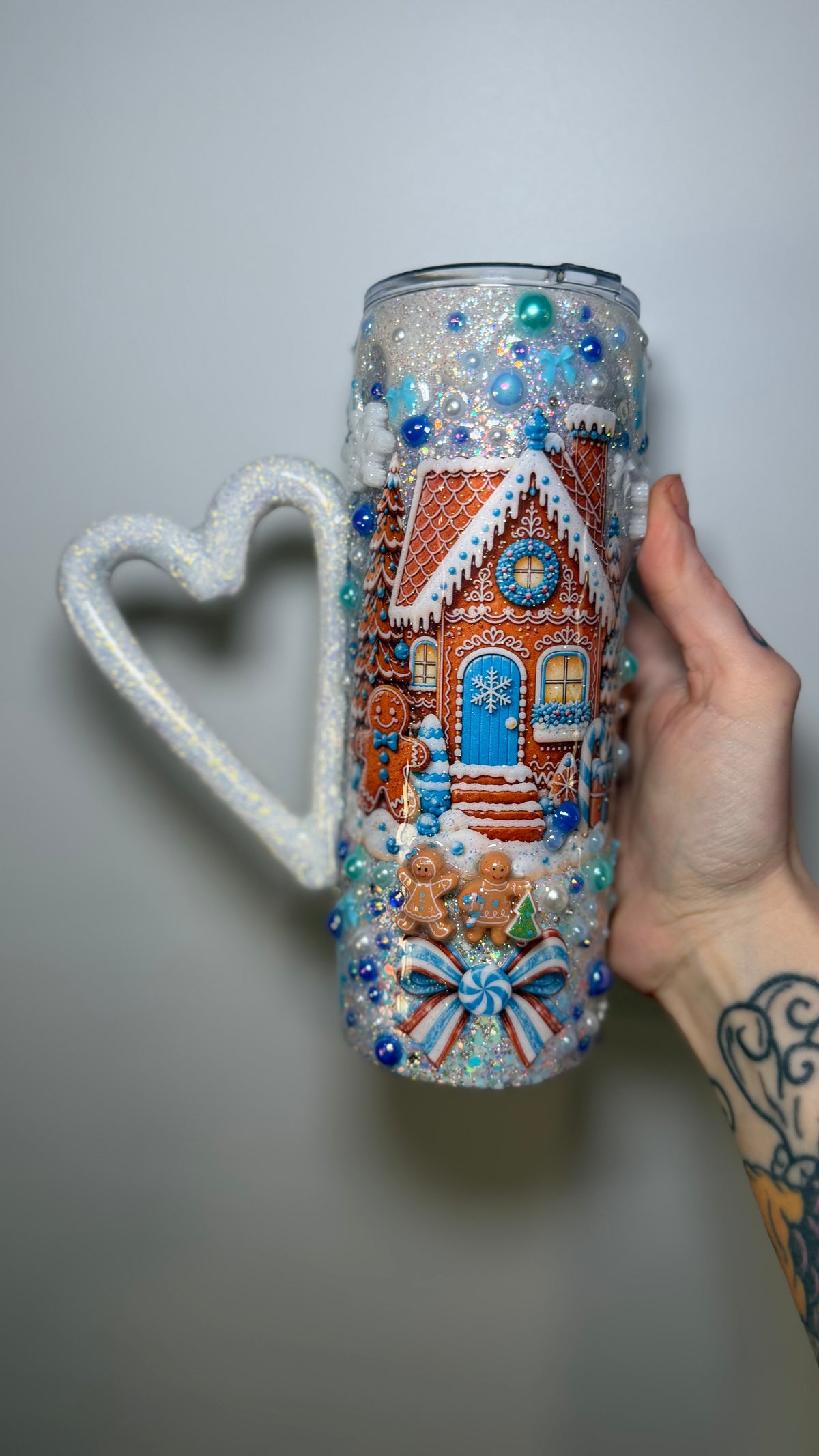 20 oz blue bedazzle