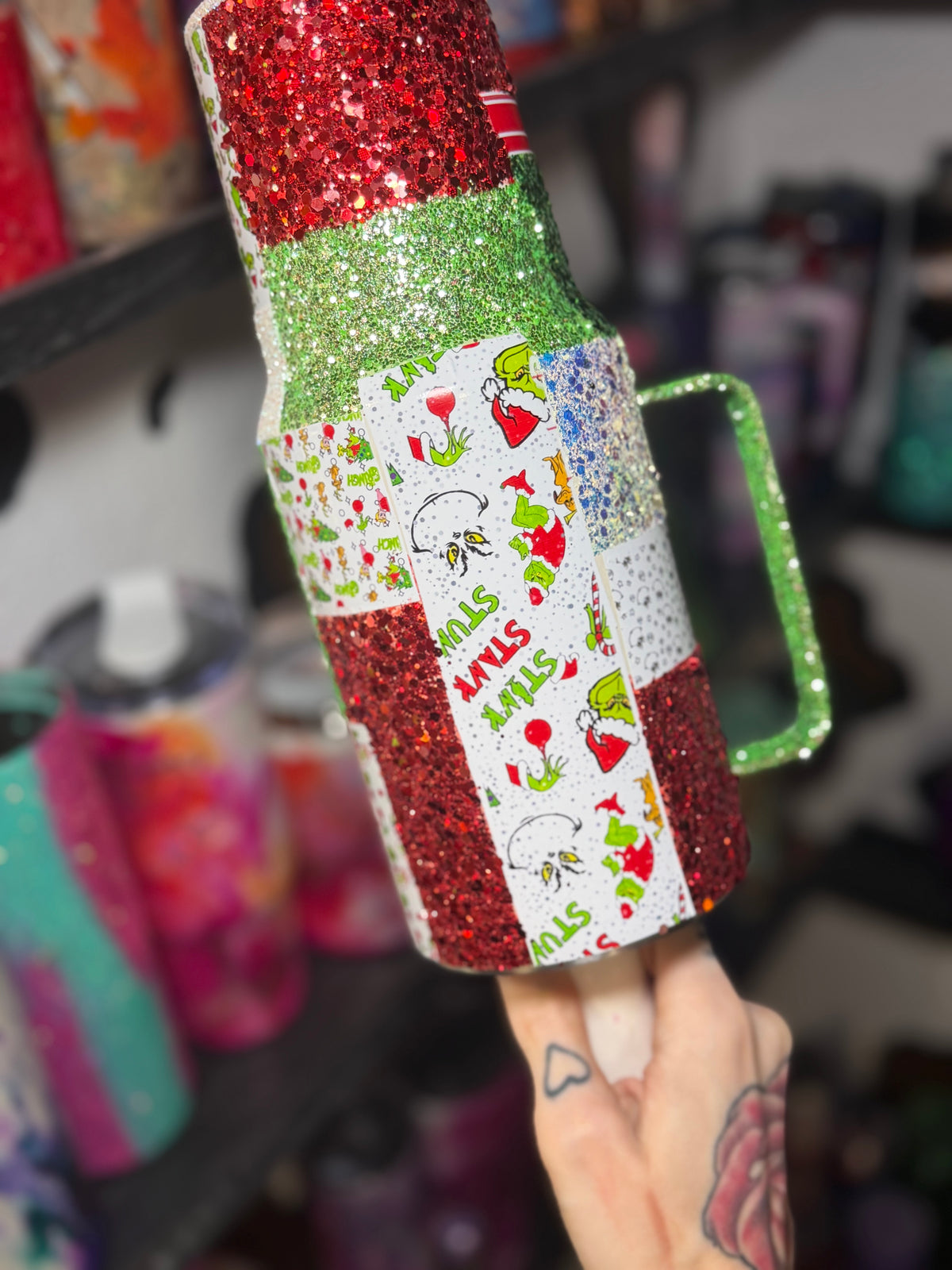 Custom patch work tumbler