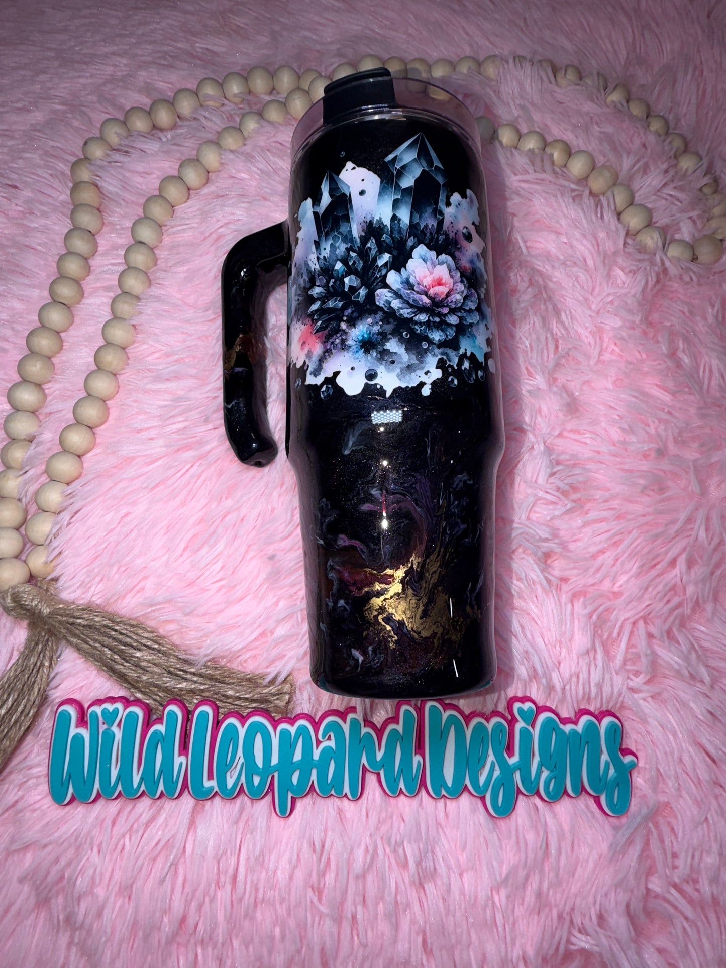 10-30 oz grippy black marble