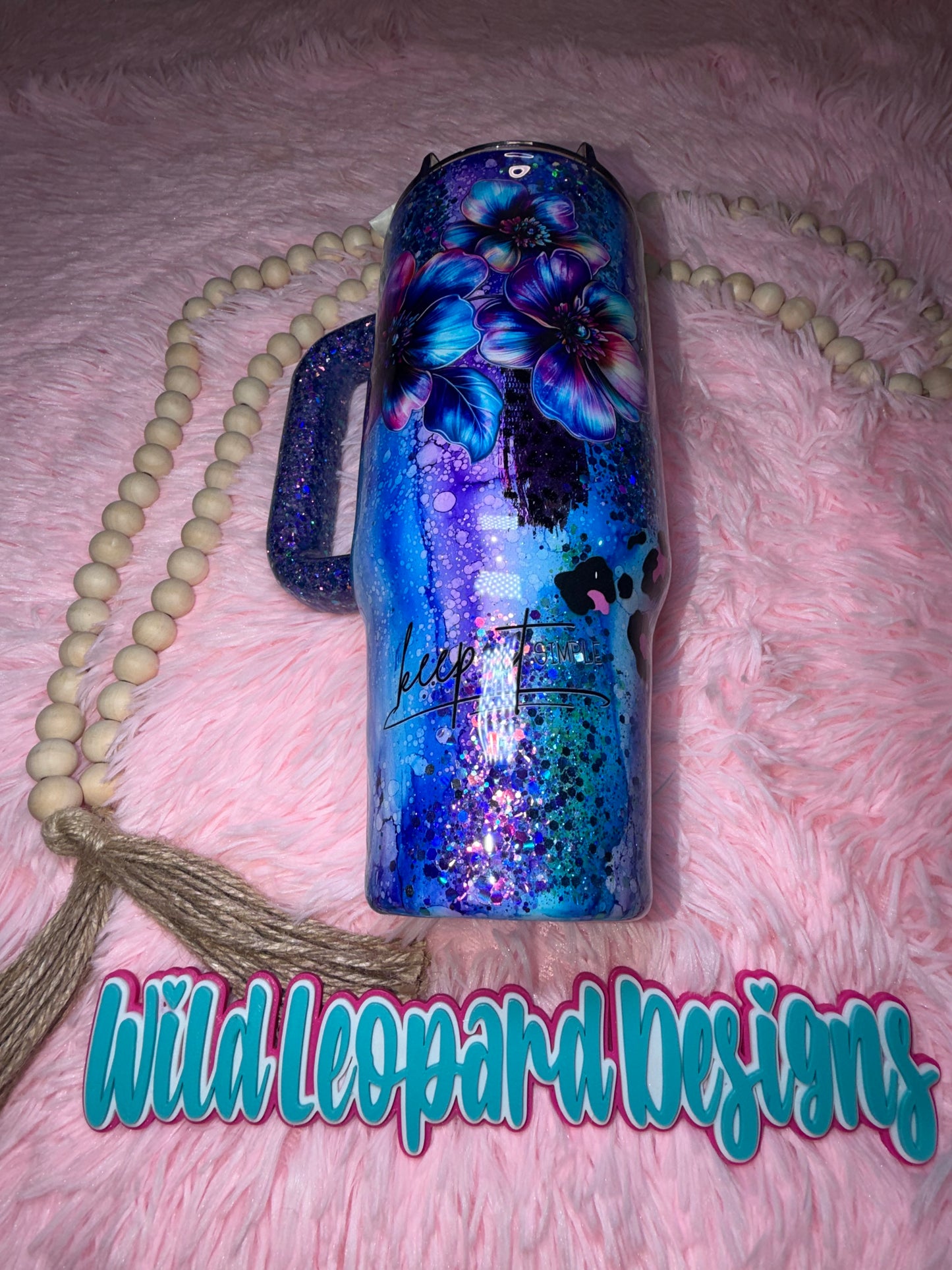 11-40 oz purple blue rustic raindrop