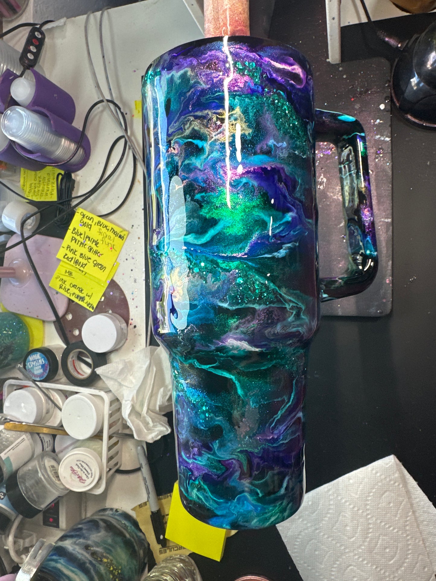 40 oz - purple teal blue green