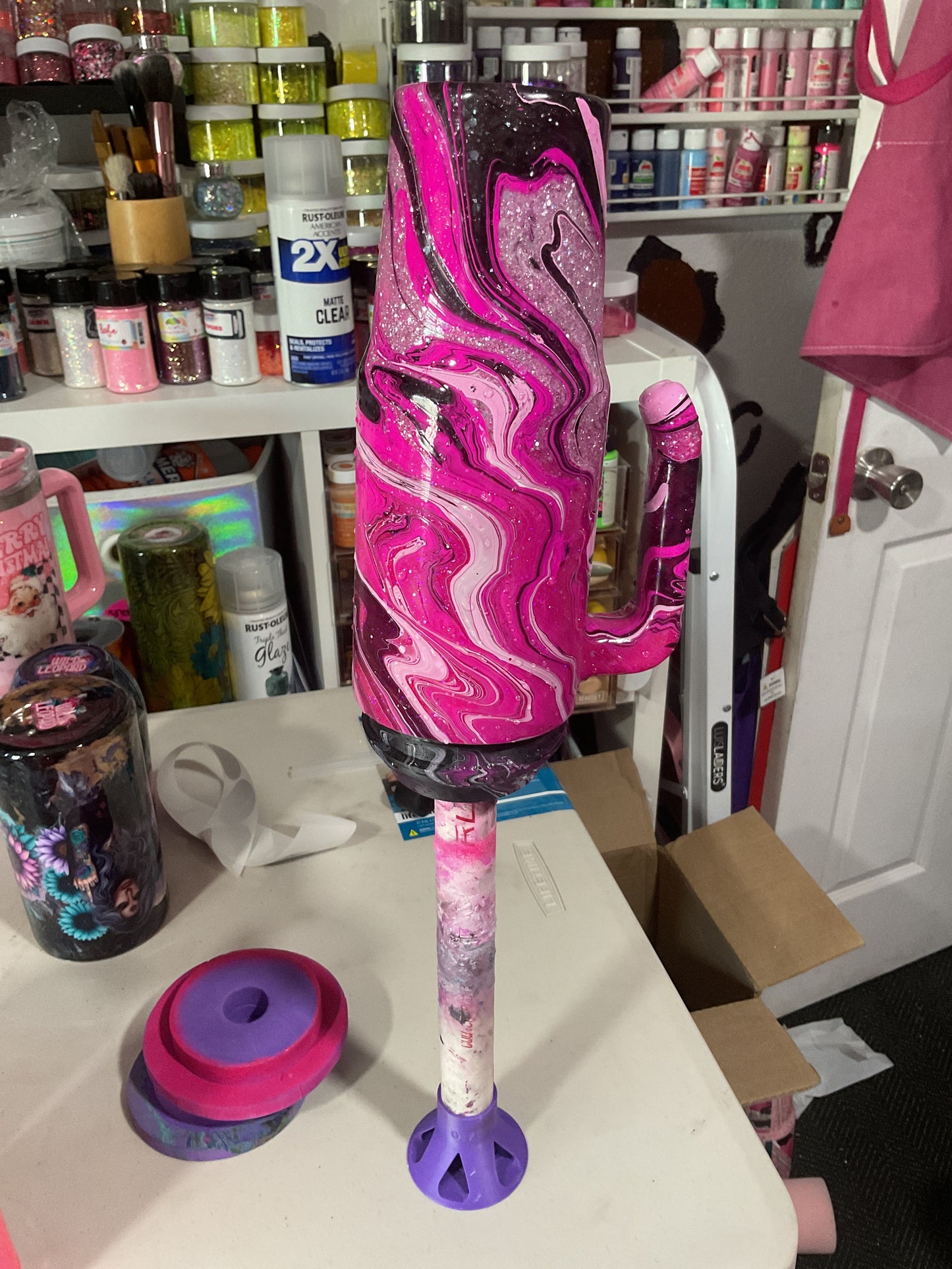 Purple black hydro dip 30 oz grippy