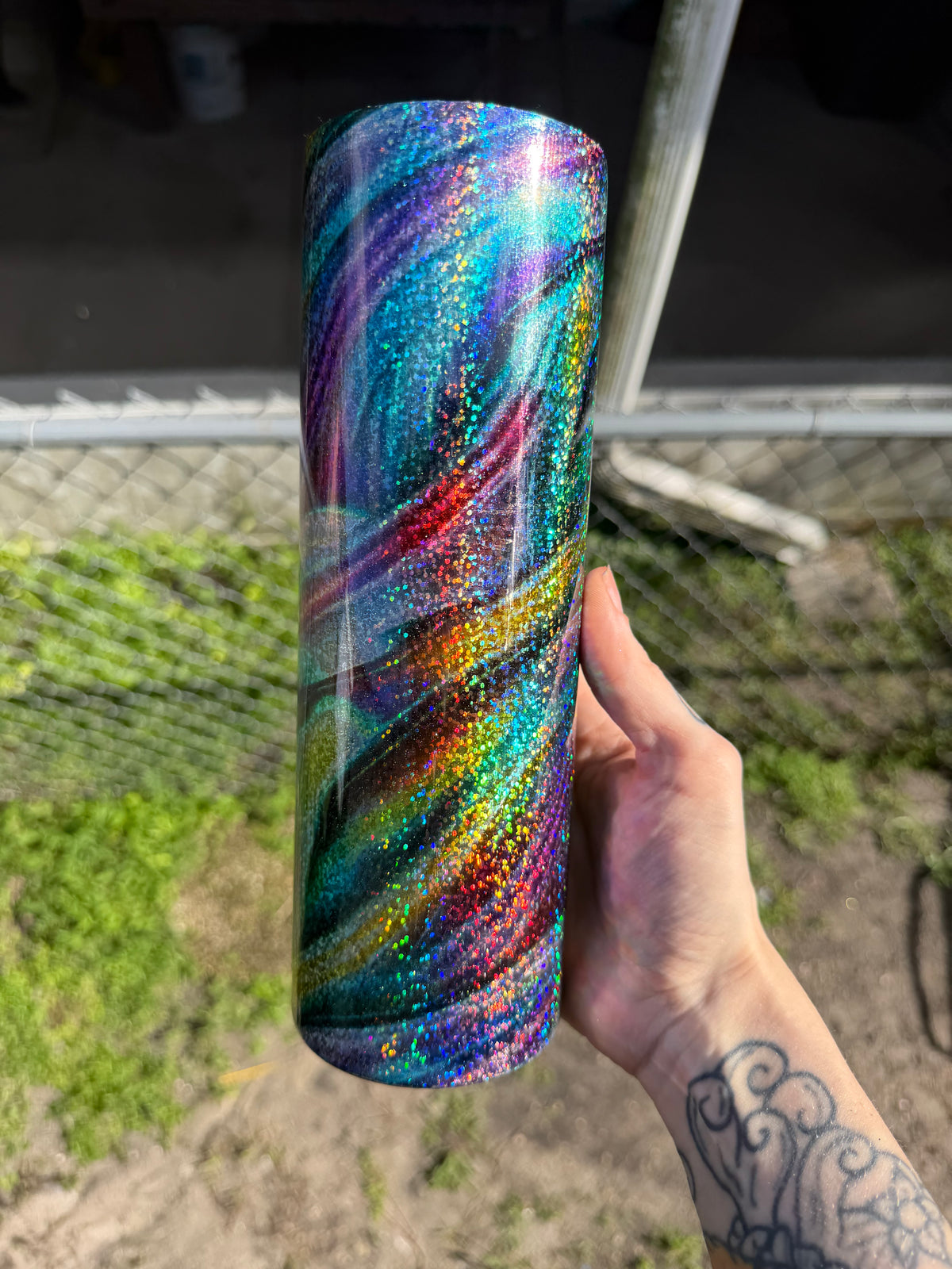 30 oz , rainbow foil