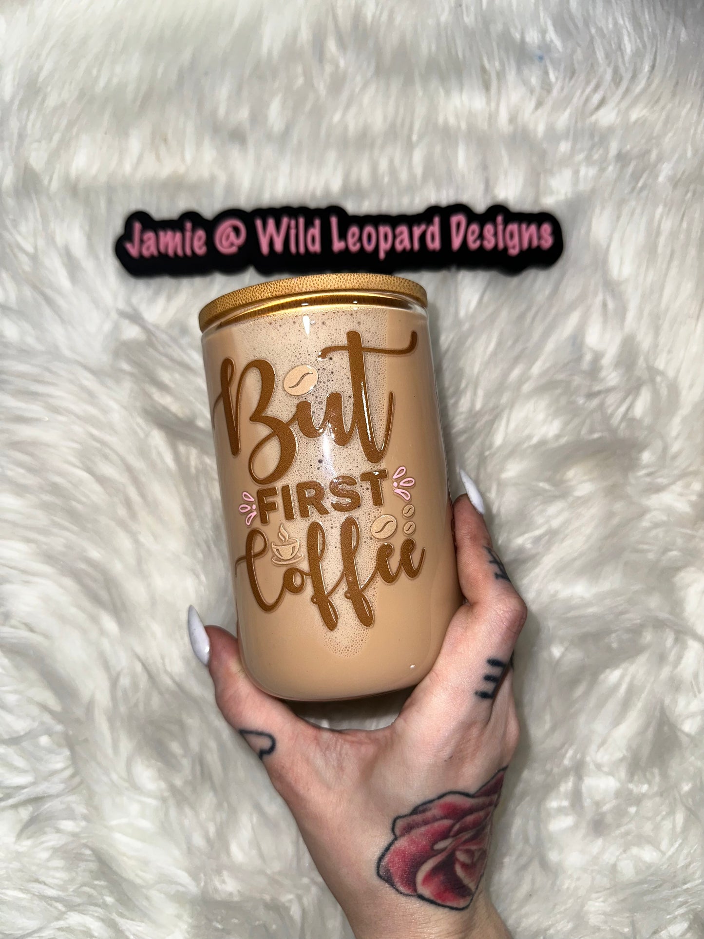 GLASS coffee mug snow globe