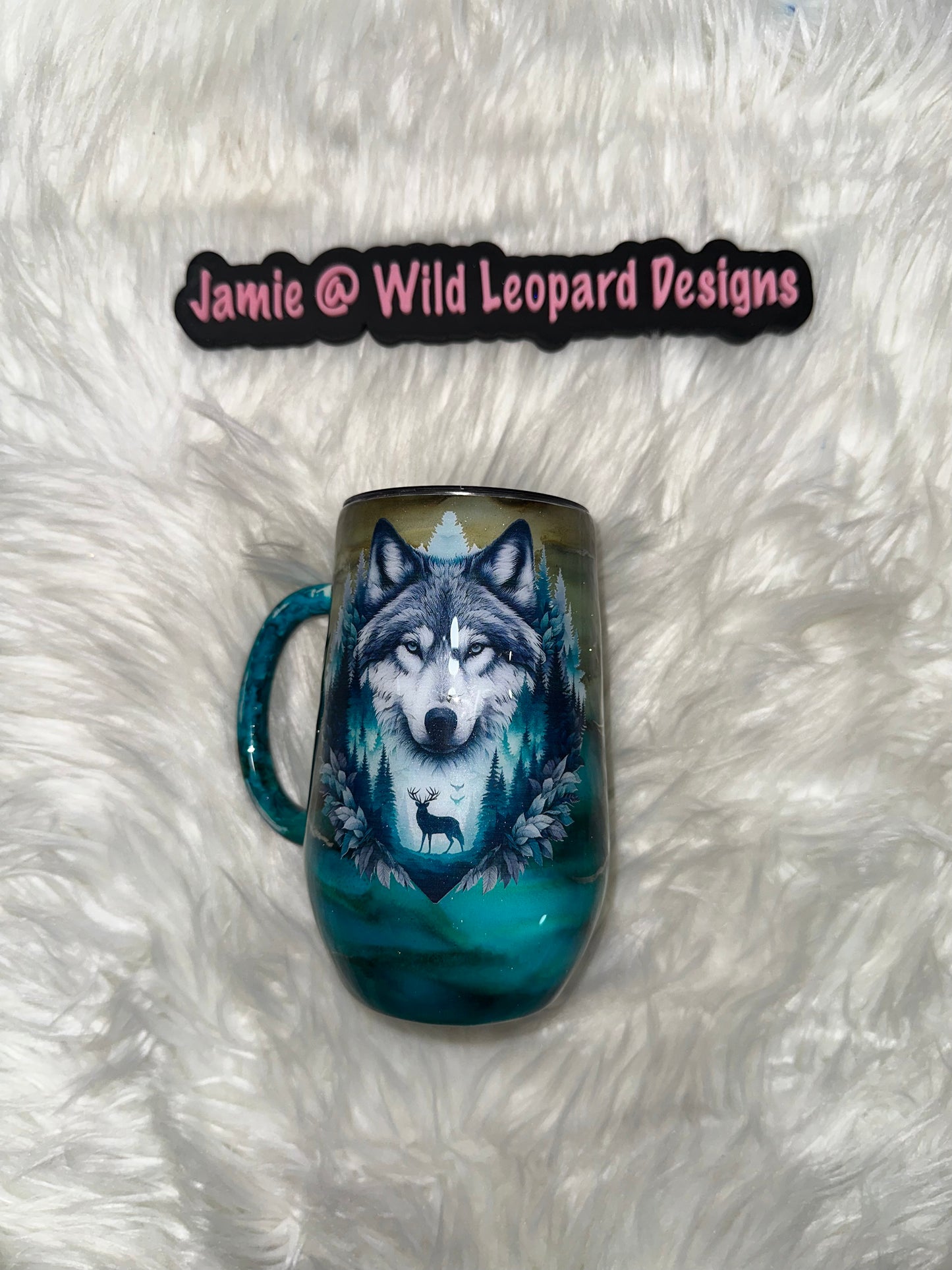 16 oz wolf coffee mug
