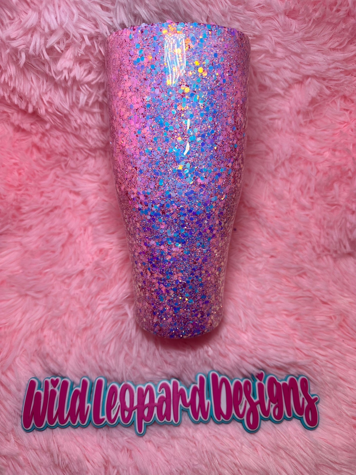 32 oz coffee caddy - (pink glitter)