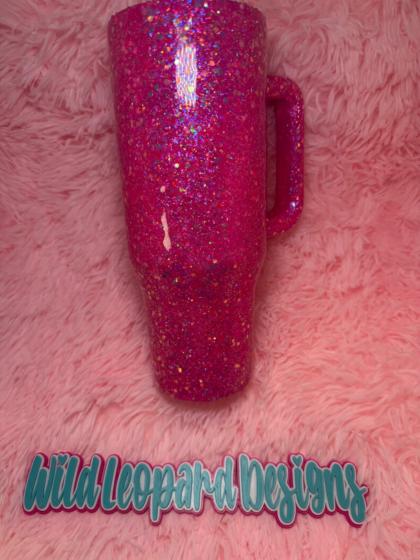 40 oz pink glitter