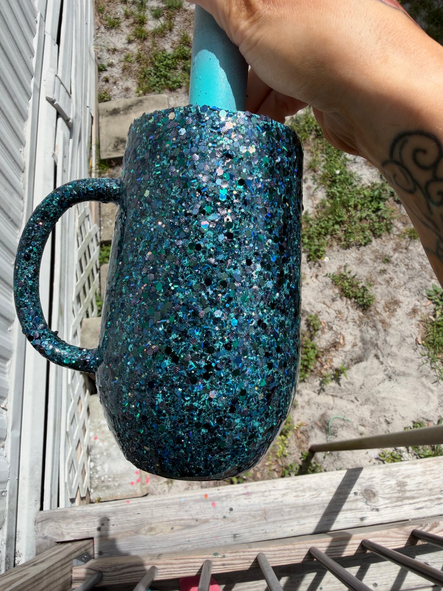 16 oz mug teal / blue