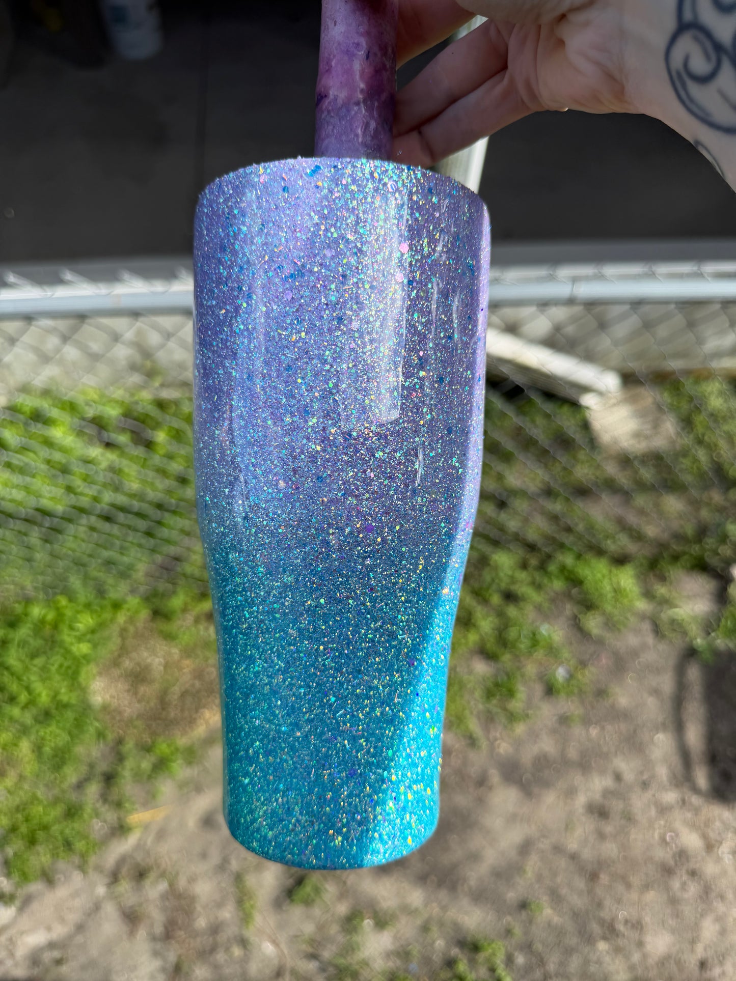 32 oz coffee caddy purple blue ombre