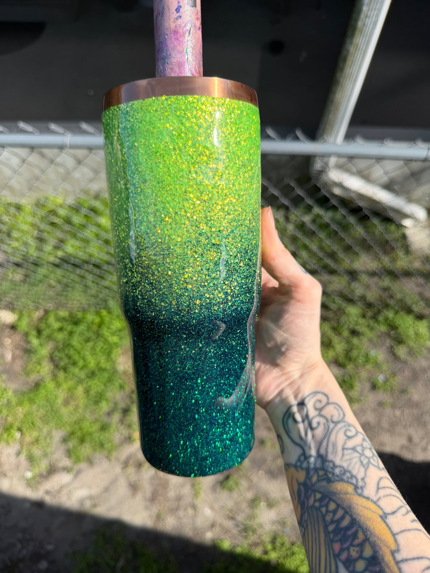 32 oz hydra peak - green ombre