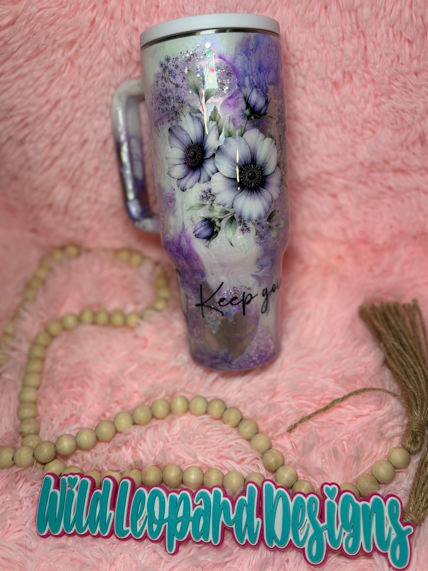 92- 40 oz purple marble keep going