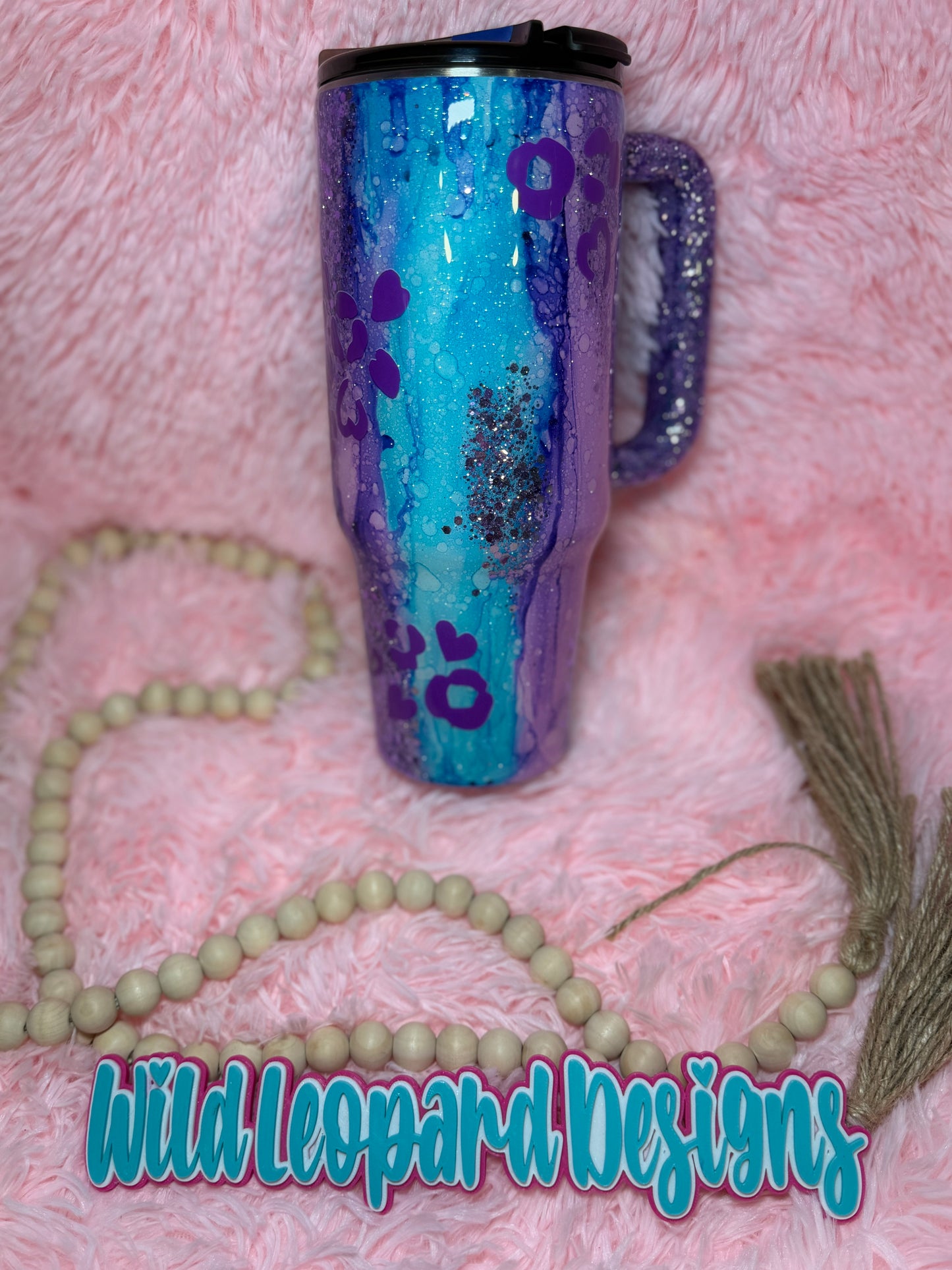 86- 40 oz purple blue rustic raindrop . Don’t look back your not going that way