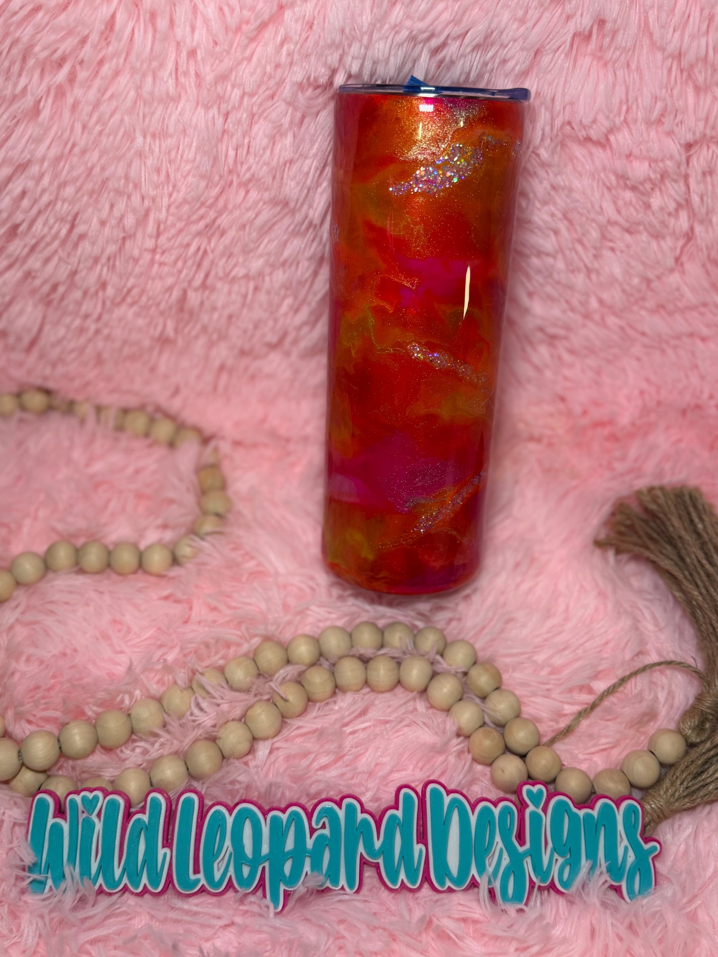 54- 20 oz pink orange swirl