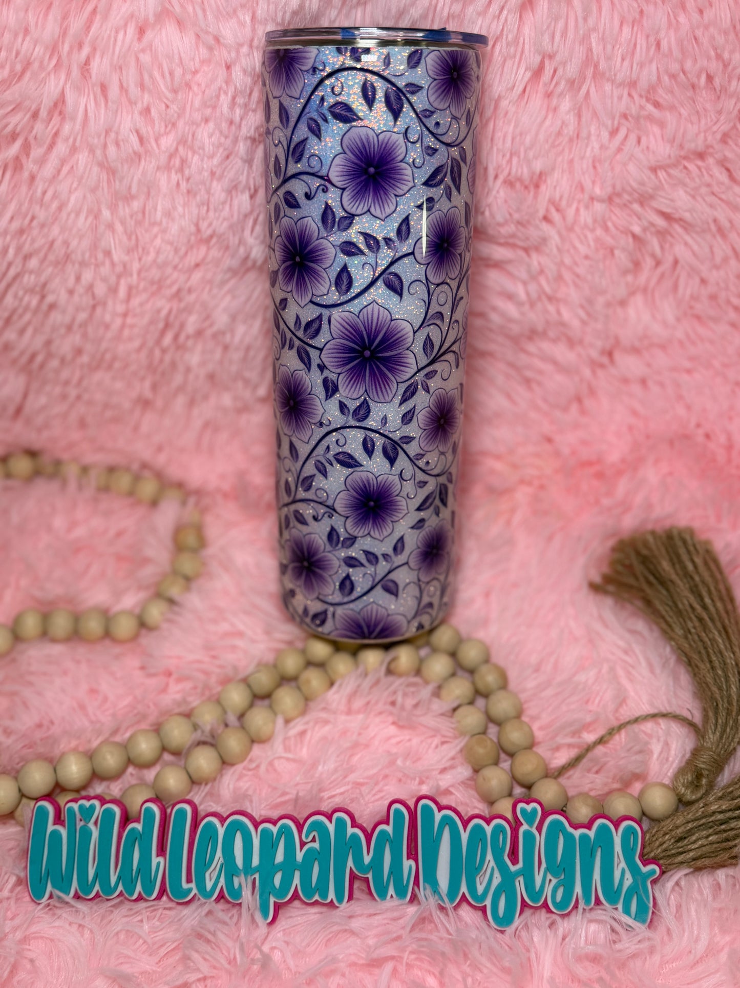 27- 30 oz purple floral