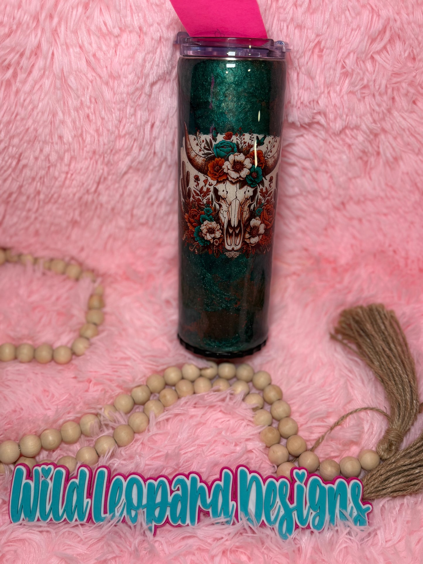 6-20 oz western patina bullskull