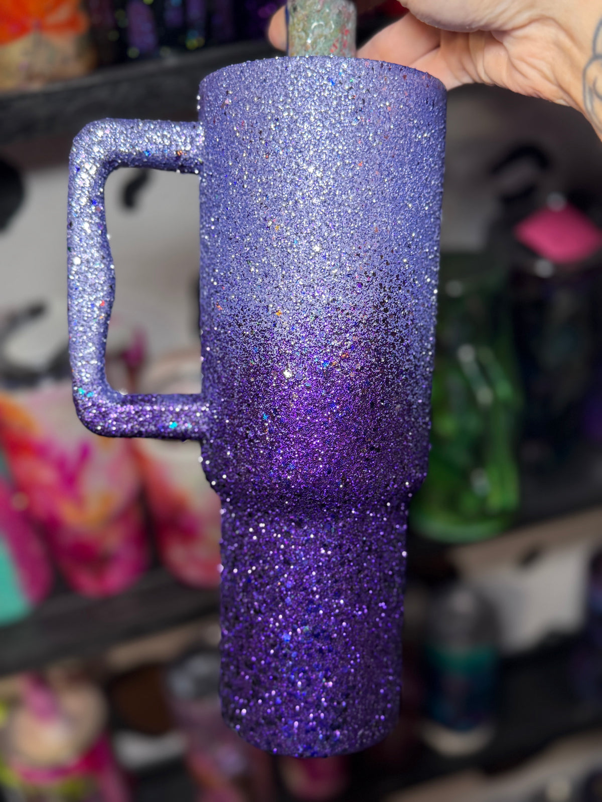 40 oz , purple ombre w/ purple lid