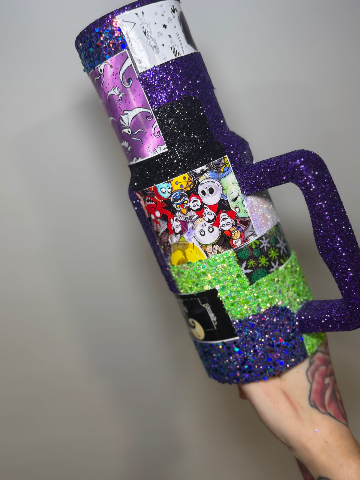 40 oz - night mare patchwork (purple lid)