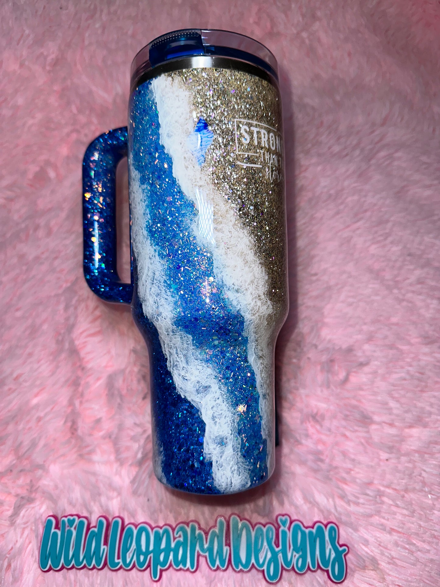 52- 40 oz beach Stanley glows flip lid