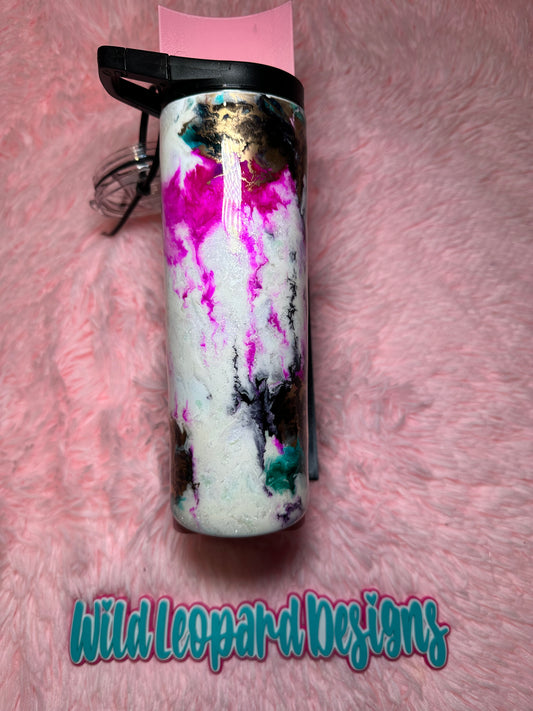 35- 20 oz duo purple teal black marble