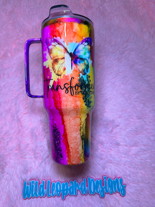20- 40 oz rainbow rustic raindrop (transformed by gods love)