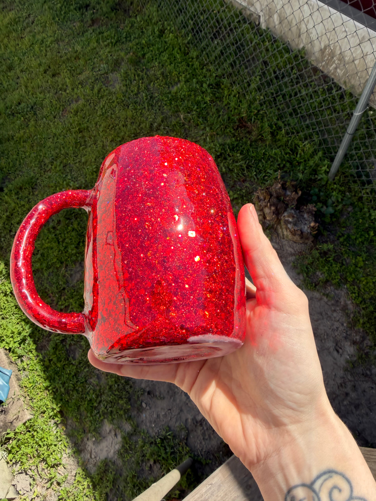 14 oz red mug