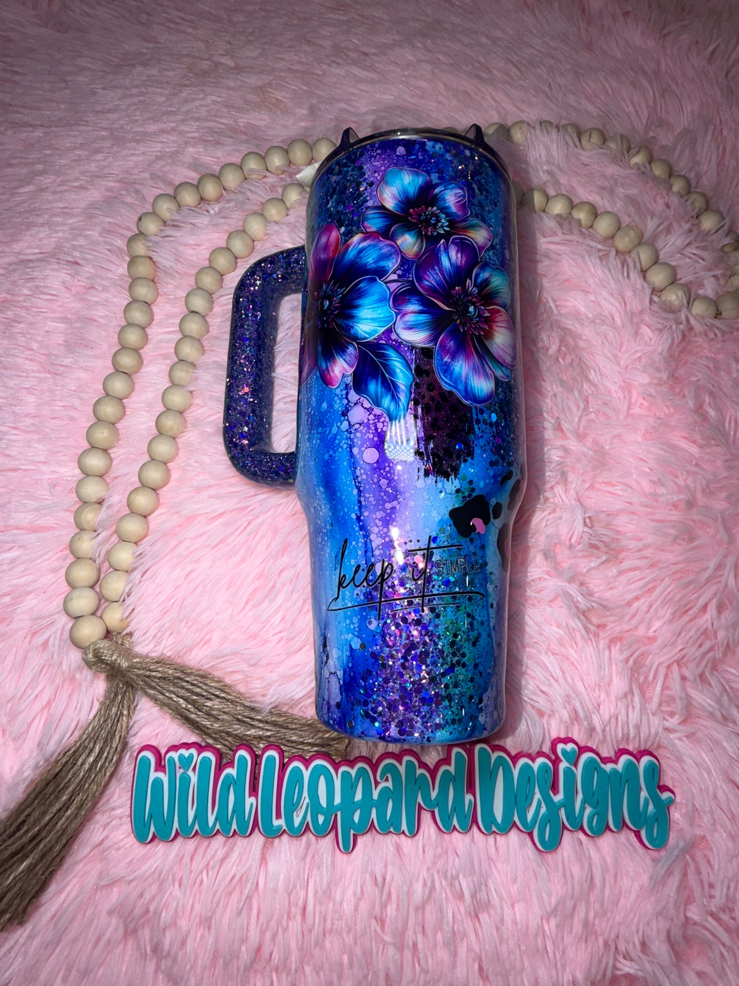 11-40 oz purple blue rustic raindrop