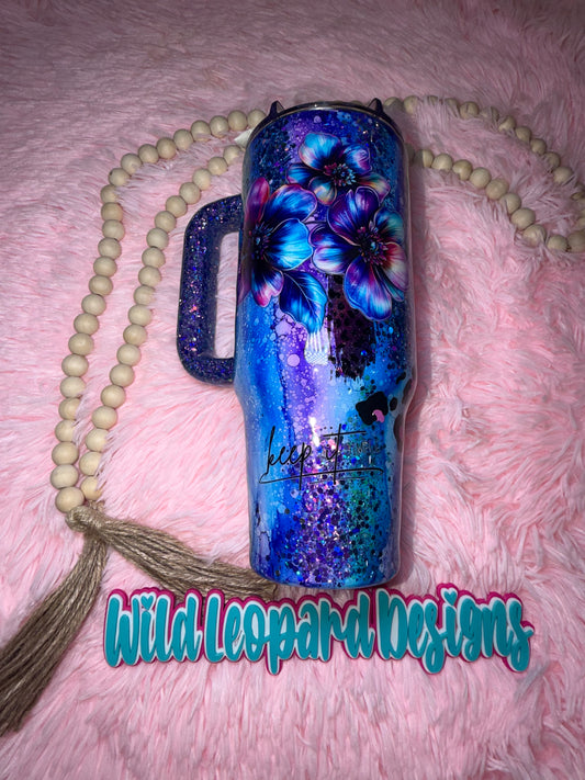 11-40 oz purple blue rustic raindrop