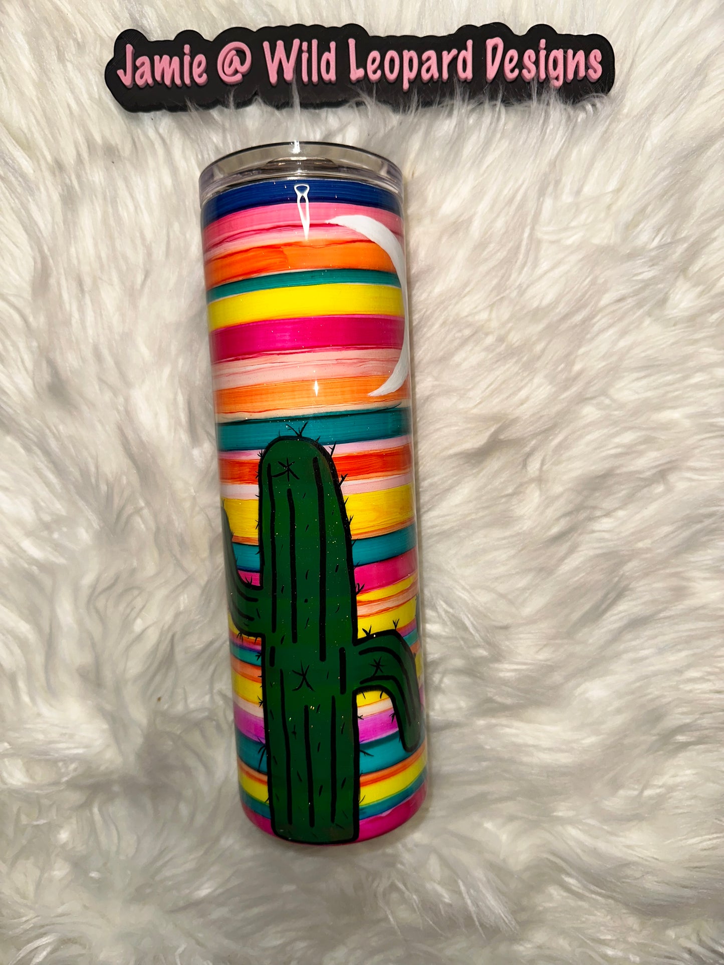 Hand painted cactus serape