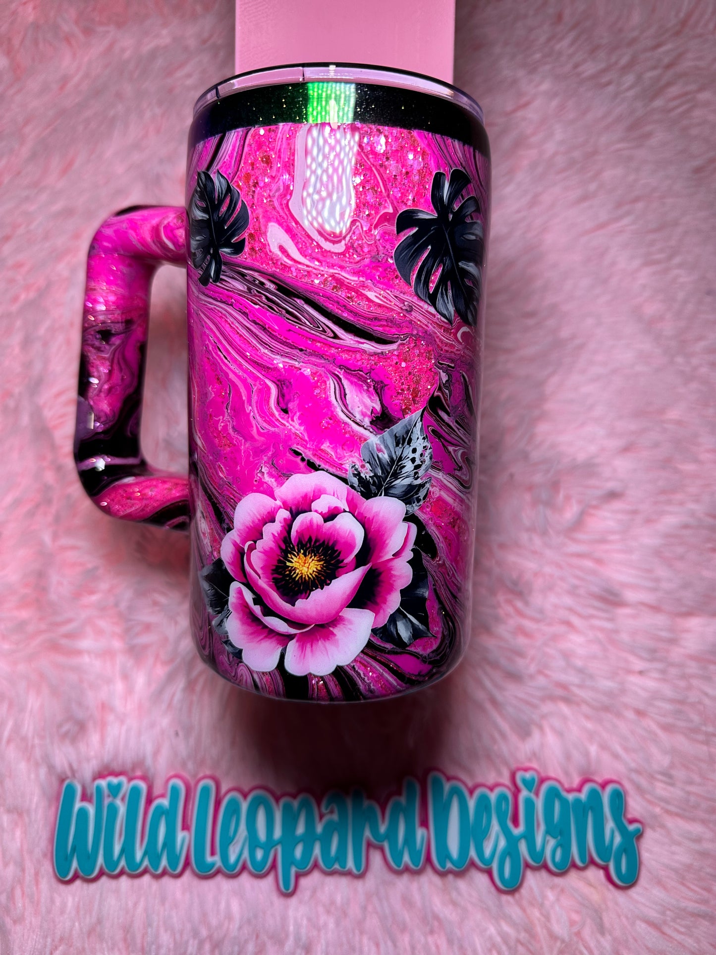 36- 25 oz coffee mug , purple black hydro dip (you matter)