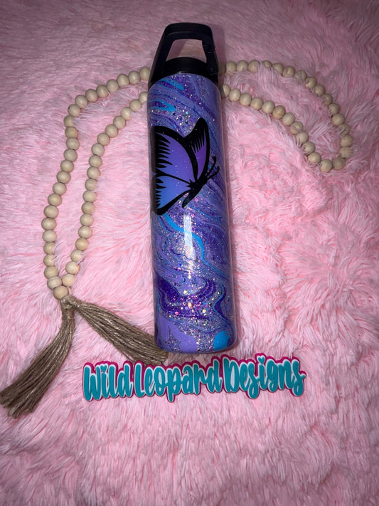 33-35 oz butterfly hydro dip purple flip lid