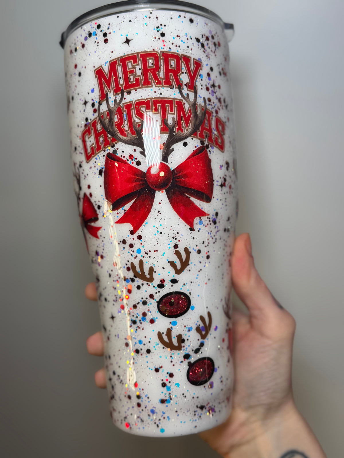 32 oz - merry Christmas reindeer light up tumbler