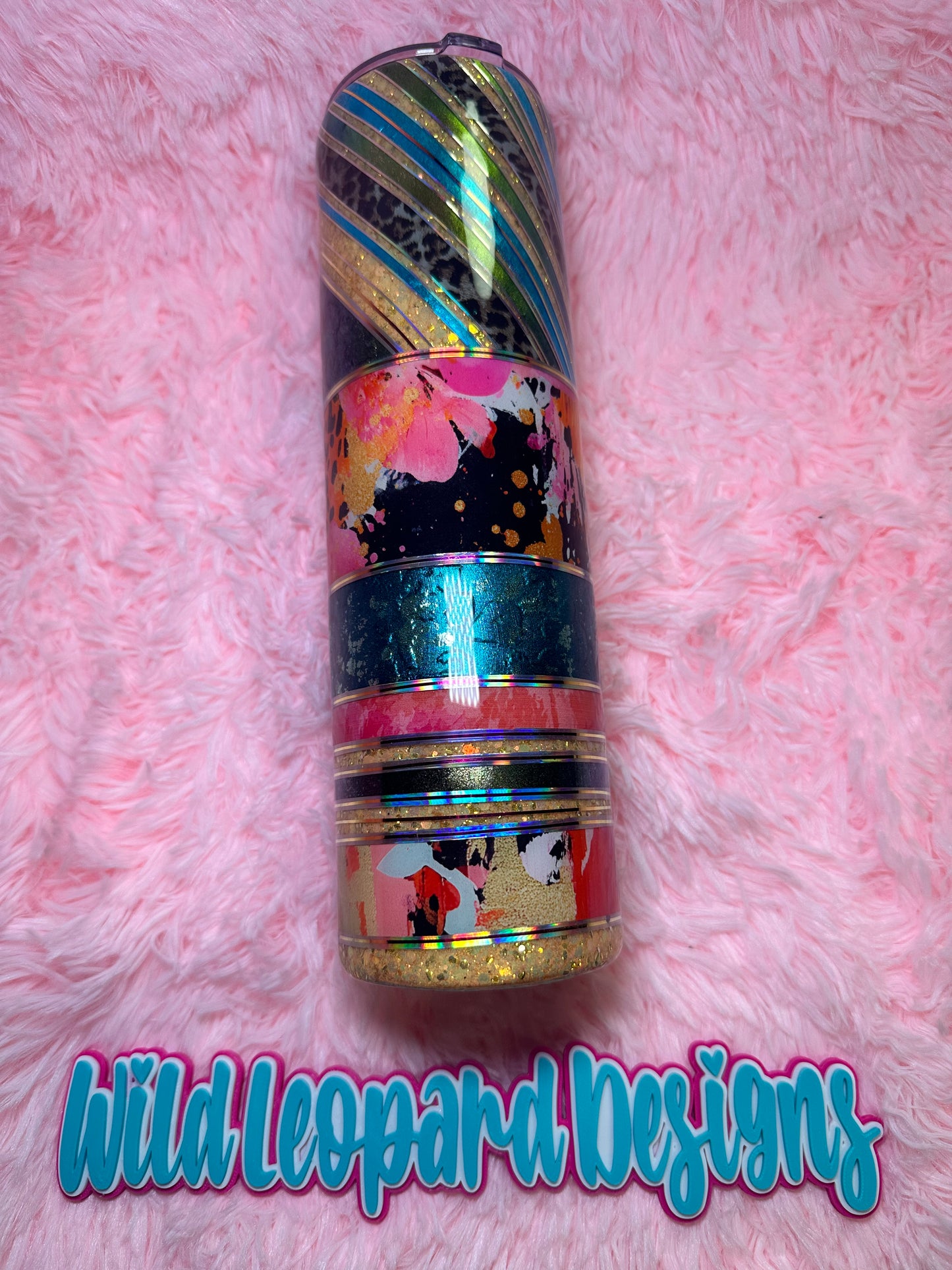 27-32 oz tipsy magnolia mixed media orange & pink