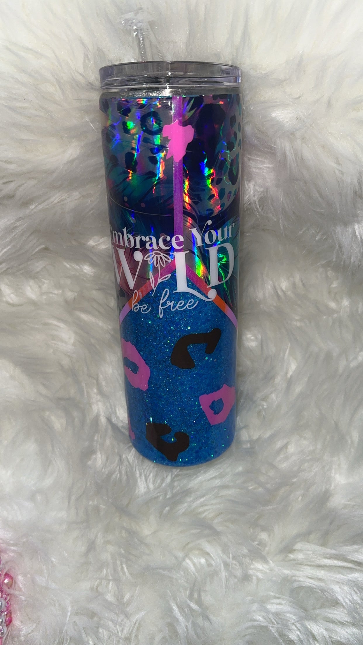 Holographic leopard 30 oz