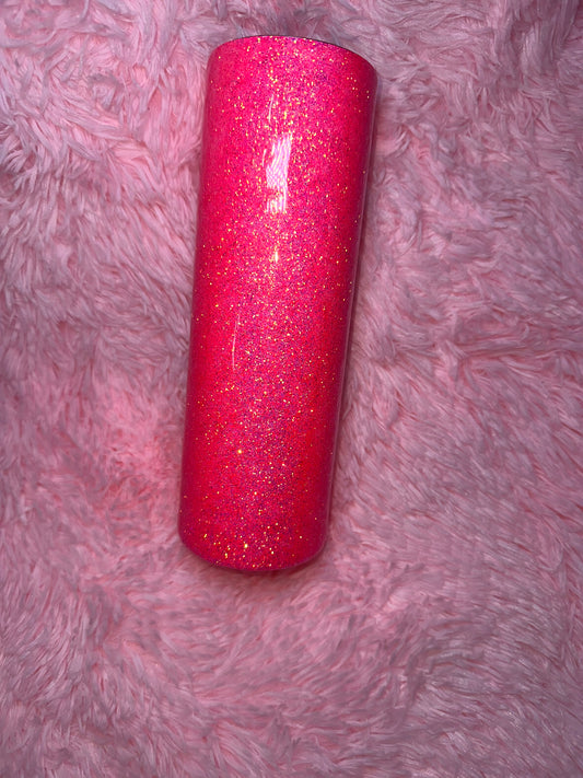 30 oz skinny | coral/peach glitter