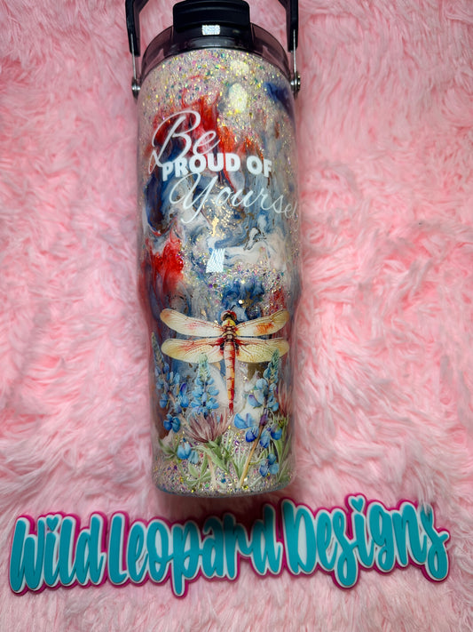 28- 30 oz Trisip/ dragon fly reverse marble