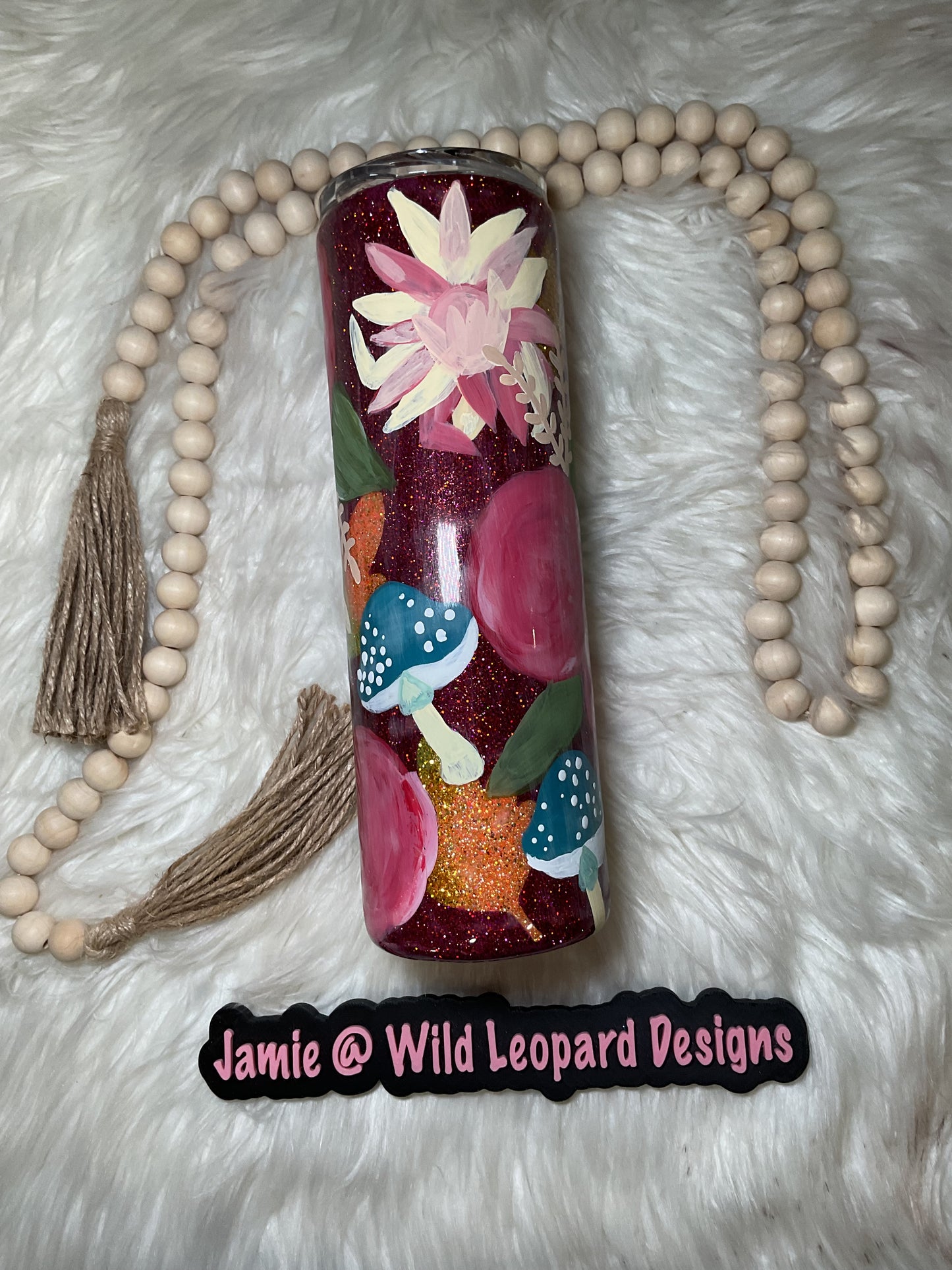 Ls # 21 / 30 oz hand painted flowers