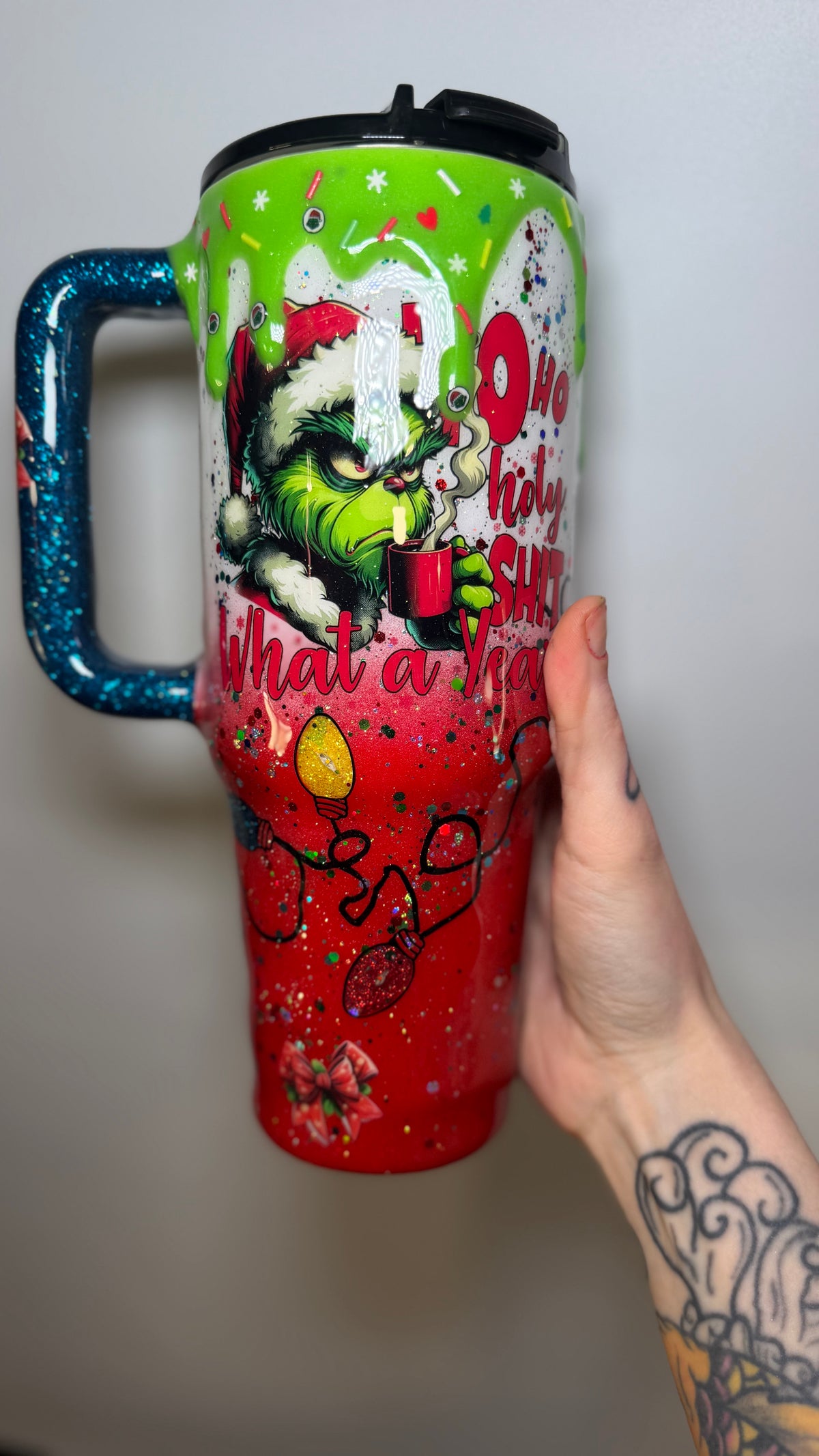 40 oz grinch ho ho light up tumbler
