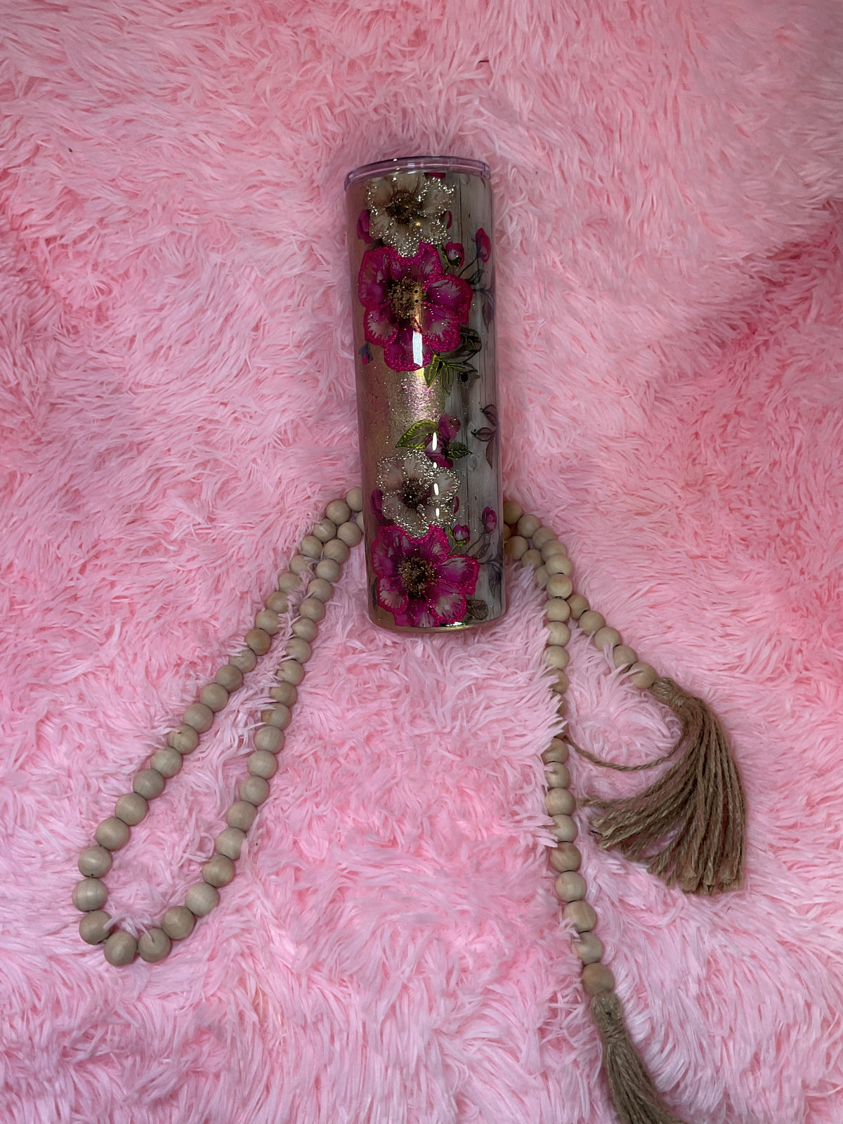 30 oz , pink texture