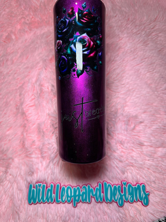 45-30 oz purple with flowers just breath