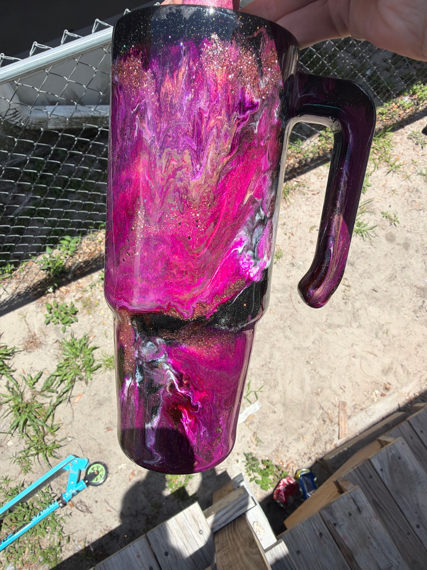 30 oz - rose gold plum reverse marble