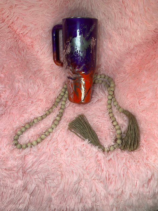 40 oz , purple orange marble