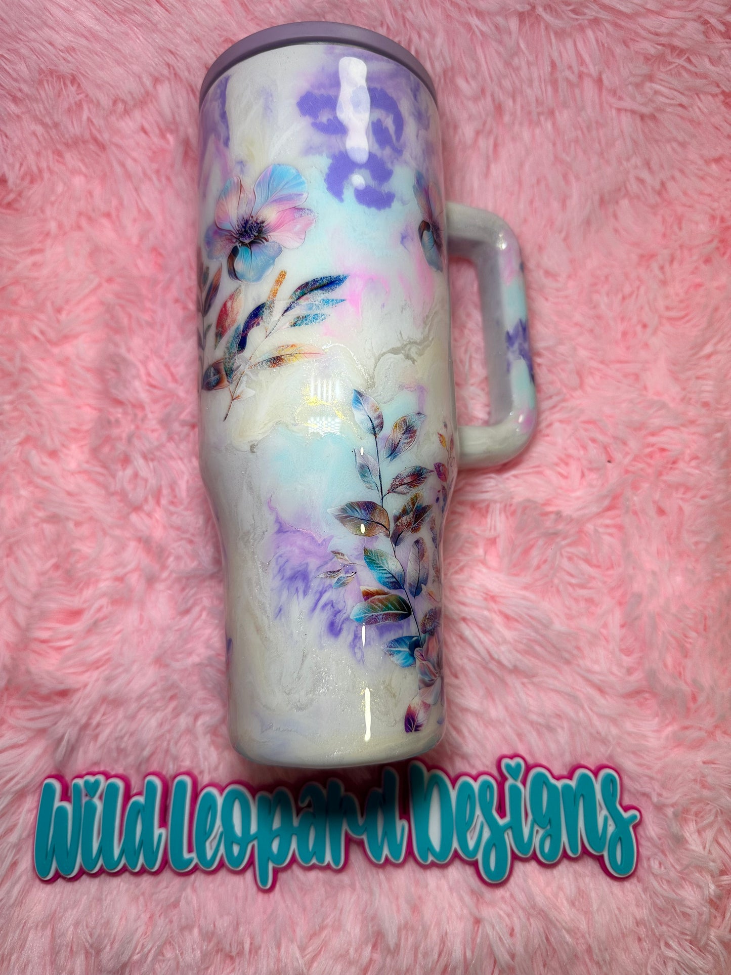#19- 40 oz marble w flip lid